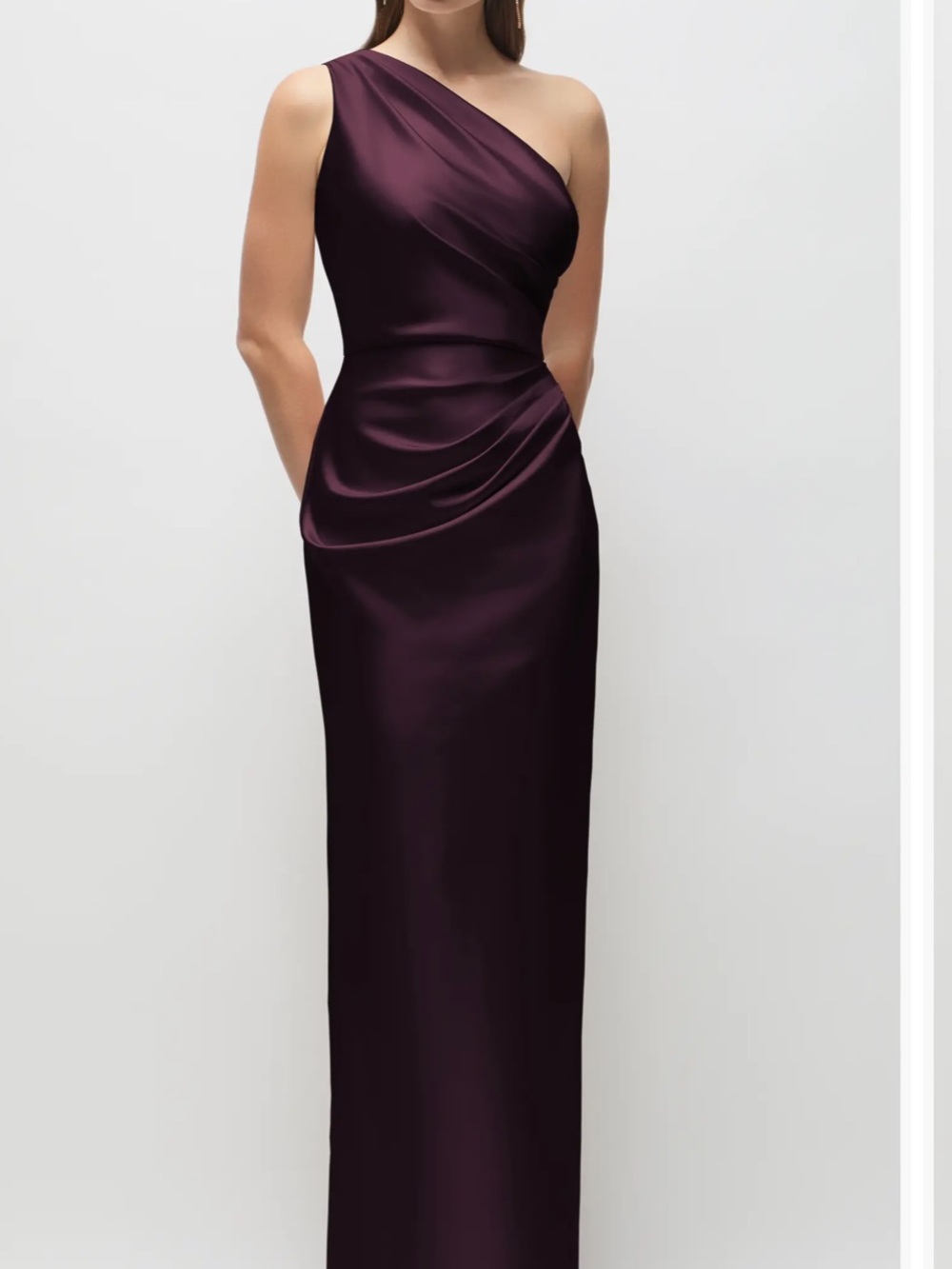 New Unworn Malin One-Shoulder Charmeuse Gown XS - with out tags